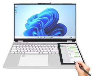 Ordenador portátil de doble pantalla con entrega en <span class=keywords><strong>24</strong></span> horas, ordenador Win 11 DE 15,6 + 7 <span class=keywords><strong>pulgadas</strong></span> para reunión de enseñanza en línea DDR4 16GB 2TB SSD, ordenador portátil para estudiantes - Product Image 3