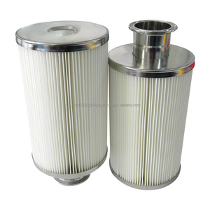 Élément de filtre plié de cartouche de filtre à air d'industrie de capuchon d'extrémité d'acier inoxydable pour le dépoussiérage d'industrie - Product Image 1