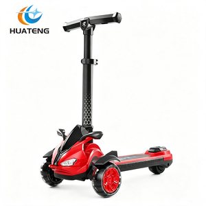 Skuter Anak Modern HT 816 dengan Ketinggian yang Dapat Disesuaikan, Konstruksi Baja dan Plastik, Dilengkapi Tiga Roda PU, Dapat Dilipat, Mainan Luar Ruangan - Product Image 1