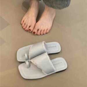 Sandalias Planas de Moda para Mujer, de Piel Sintética, Ligeras, Cerradas, Antideslizantes, con Suela de Goma, para Verano - Product Image 6