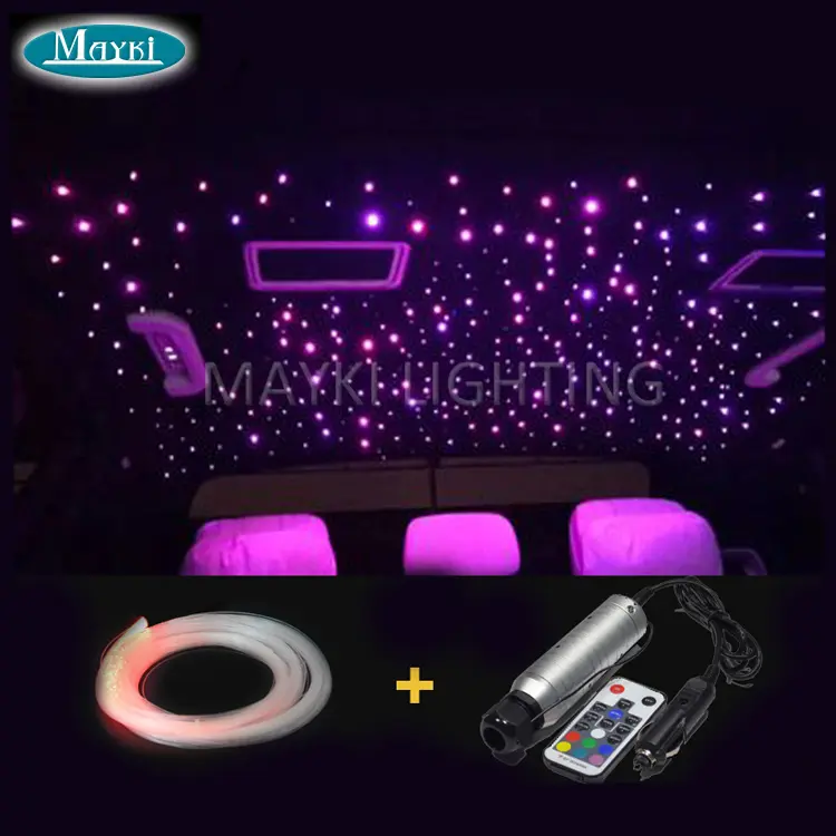 Fiber optik araba LED tavan lambası kompakt araba Fiber optik tel örgü 12v RGB hafif motor rolls-royce için dekor
