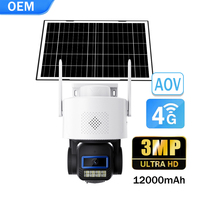 Açık Hava 4G Güneş Enerjili Güvenlik Kamerası AG626 3MP Siyah Işık Tam Renkli Gece Görüşü 12000MAh Pil PTZ Çiftlik Kamerası