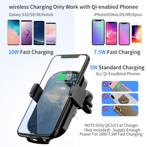 QI N12 del coche del teléfono móvil cargador inalámbrico de luz LED de carga rápida del teléfono inteligente para iPhone y muchos otros teléfonos móviles. Soporte innovador en forma de C retráctil/ajustable para iPhone Samsung Huawei Xiaomi VIVO - Product Image 6
