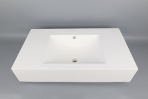 Lavabo Blanco Moderno de Lujo DCT OA780 con Grifo Monomando, Sanitario para Baños de Hotel - Product Image 3