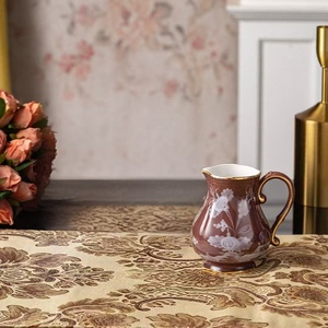 Environmentally friendly high-quality coffee-colored embossed minimalist luxury porcelain coffee and tea <b>set</b> - Product Image 4