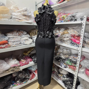 <span class=keywords><strong>Abito</strong></span> da sera elegante e lussuoso su misura, senza maniche, aderente, per invitati a matrimoni, con applicazioni floreali 3D, <span class=keywords><strong>midi</strong></span>, a fascia, da donna - Product Image 4