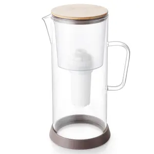 Color Box Glass Carafe Drinking Water Purifier Alkaline Water Filter Pitcher Jug Ionizer with Handle BPA Free 3.5L Eco-friendly