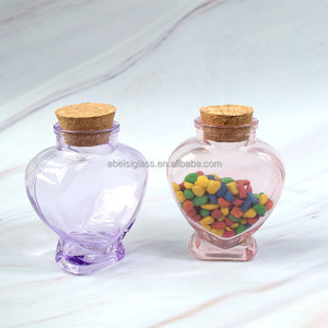 150ml Glass Heart <span class=keywords><strong>Jar</strong></span> với nút chai nắp cho mật ong kẹo mứt hạt tiêu rỗng lọ mật ong hình trái tim chai thủy tinh - Product Image 3