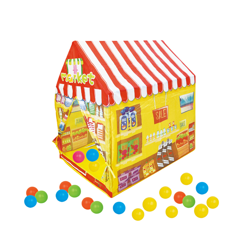 Pretend Play Supermarket Baby Kids Playhouse Toy Tents for Boys with Ocean Ball 50pcs