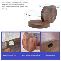 Table basse ronde moderne en verre trempé sur mesure, vente chaude 2026, avec plateau central en verre pratique, vente chaude pour le salon, ensemble de meubles de maison