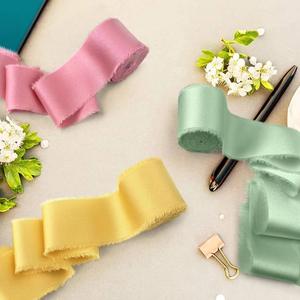 Cinta <span class=keywords><strong>de</strong></span> Tela <span class=keywords><strong>de</strong></span> Raso con Textura <span class=keywords><strong>de</strong></span> Rasgado a Mano, Decoración <span class=keywords><strong>de</strong></span> Flores para Manualidades, Embalaje <span class=keywords><strong>de</strong></span> Regalos, Corona Navideña - Product Image 2