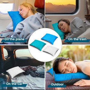 Oreiller de voyage confortable à motif imprimé personnalisé, gonflable et compressible avec rembourrage en mousse, idéal pour le camping et le sommeil - Product Image 4