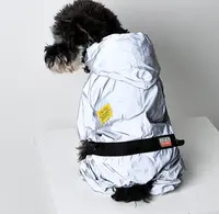 ペット用反射レインコート、防雨2本足マント、光沢のある戦闘、コキテディ犬服