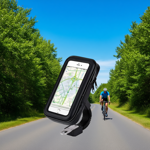 Waterproof PU Leather Cell <b>Phone</b> <b>Holder</b> for <b>Bike</b> Motorcycle with Adjustable Clamp Mount, Compatible with Apple Samsung Xiaomi Re - Product Image 2