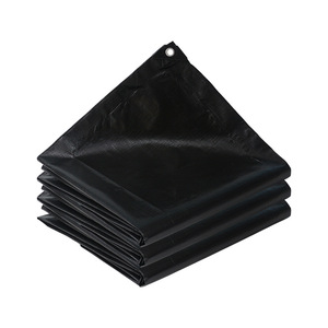Black Waterproof Tarpaulin 10x10 Ft Heavy Duty Outdoor Rainproof Sunshade Cover For Trucks And Camping - Product Image 1