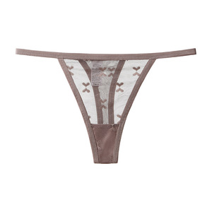 Tanga de malla transparente para mujer, con tirantes finos, cintura baja, sexy, suave, elástica, cómoda, talla grande, lencería tipo G-string, OEM ODM - Product Image 1