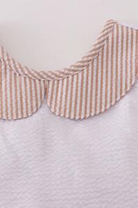 ชุดฤดูร้อนสองชิ้นสำหรับสาวๆชุดเซ็ตกุ้มมีระบายสีน้ำตาลขาวมีสไตล์และสวมใส่สบาย - Product Image 3