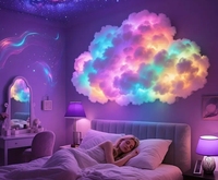Lampe de nuit LED 3D en forme de nuage de foudre avec synchronisation musicale - Bande lumineuse LED intelligente RGB pour chambre à coucher, salle de jeux, fête