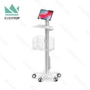 Quiosco rodante médico seguro para tableta, para iPad Cart 2022, con soporte universal, estación de trabajo para tableta, carrito médico, tableta, con soporte universal, a prueba de agua