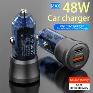 Nouvel adaptateur de <span class=keywords><strong>chargeur</strong></span> de voiture transparent PD18W QC3.0 30W à charge rapide, allume-cigare 48W Type C - Product Image 6