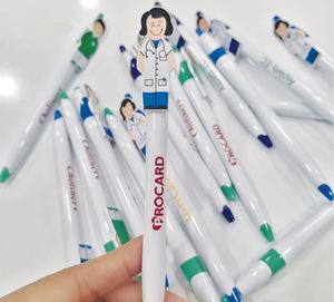 Cartoon Doctor Nurse Character Clip Click <b>Ballpoint</b> <b>Pen</b>, Medical Themed Retractable Advertising Signature <b>Pen</b> Custom Logo - Product Image 6