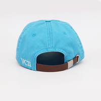 Blauwe geborduurde gewassen katoenen pet unisex casual baseballcap
