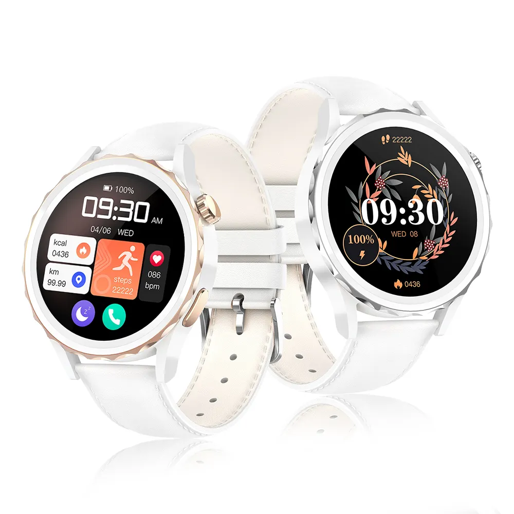 1.32 Inch Rond Full Screen Rtl8763e Chip Ip68 Waterdichte Dames Vrouwen Fysieke Monitoring Vlc304 Smart Watch Girls Health Track