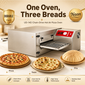 <span class=keywords><strong>Four</strong></span> à pizza à air chaud de 14 pouces, machine à cuire les pizzas électrique à convoyeur pour pizza, naan, pita, pain plat, restaurant commercial - Product Image 2