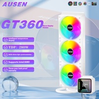 Refroidisseur d'eau pour processeur intelligent tout-en-un GT360 avec écran numérique, ventilateur ARGB, contrôle de la vitesse PWM pour boîtiers d'ordinateur