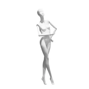 Fiberglass Full Body Female Mannequin Stand Realistic Lady Manikin Models Hot Sell Clothing Shop Display Adjustable White Metal