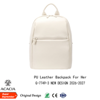Sac à dos multifonctionnel pour femme en cuir PU imperméable avec capacité de 14,9 pouces, design décontracté et tendance pour la randonnée &amp;   Voyage