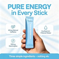 OEM Poudre de complément alimentaire énergétique pour la concentration, à base d'adaptogènes et d'électrolytes, avec caféine, pour l'activation diurne et l'énergie propre, en sachets.