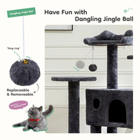 Tour de chat de luxe avec 2 condos 2 boules pendantes 3 griffoirs facile à nettoyer intérieur chat maison animal Camping meubles