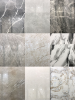 Carreaux de sol et de mur en porcelaine marbrée brillante de haute qualité 60x60 pour salle de bain extérieure et villa - Antidérapants - Garantie 5 ans