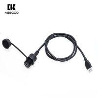 Cable de Extensión USB 3.0 a Prueba de Agua de 0.3M 1M, Macho a Hembra, Montaje en Panel, Blindaje Trenzado, Material de PVC, para Escáner de Código de Barras de Computadora