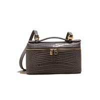 Sac à bandoulière motif crocodile, pochette pour femme, sac à main en cuir véritable haut de gamme, tendance