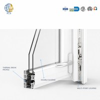 Fenêtre à battant moderne en aluminium pour bâtiments commerciaux, double vitrage Low-E, tailles personnalisées OEM/ODM