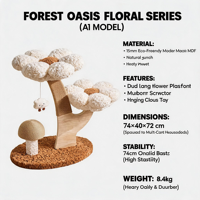En gros Arbre à chat de luxe esthétique floral, griffoir champignon, grande perchoir en forme de fleur, mobilier pour animaux de compagnie en bois moderne et écologique