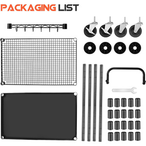 680-Pfund-Kapazität Schwerlast-Roll-Nutzungskorb, 2-Stufen-Wagen mit Rädern, Handelsqualität Metall-Wagen-Wagen-Wagen-Wagen schwarz - Product Image 5