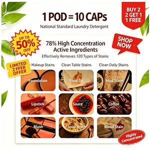 Capsules de lessive multi-usages, lavage, adoucissement, désinfection, tout en un, en forme de boules de gel - Product Image 3