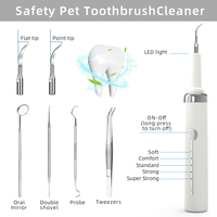 Nettoyeur dentaire ultrasonique pour animaux de compagnie (chiens et chats) à usage domestique, pour l'élimination de la plaque dentaire, du tartre et du calcul, avec outils dentaires de qualité dentaire.