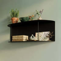 Étagère murale d'entrée Alvar en métal, noir mat, acier thermolaqué, moderne, multifonctionnelle, pour l'organisation et le rangement à domicile
