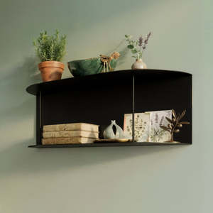 Estante de pared metálico Alvar para entrada, de acero con recubrimiento en polvo mate, organizador moderno de pared para llaves, correo y pequeños objetos personales. - Product Image 1