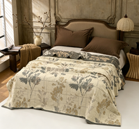 Couverture de lit jacquard en chanvre écologique quatre saisons Jacquard Floral Vine 200cm*230cm