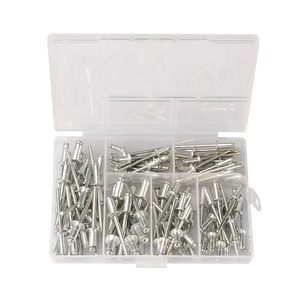 Juego de remaches ciegos de cabeza redonda de aluminio M3.2 M4 de 120 piezas, kit de remaches a juego, kit para muebles, remaches de tracción - Product Image 1