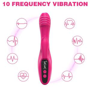 Vibrateur Cindy Rose Rouge 10 Fréquences Affichage Numérique Masseur Point G Rechargeable USB Bouton Manuel - Product Image 4