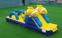 Château gonflable et toboggan trampoline en PVC sur le thème des poissons tropicaux, personnalisé par QY Factory, 5x3M, usage commercial