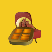 Boîte d'emballage rigide en papier STPP pour 4 biscuits/gâteaux, idéale pour les créations 3D en papier, avec insert en papier doré