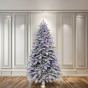 Árbol de Navidad Preiluminado de Estructura Articulada de Lujo, Material Ignífugo de Alta Calidad, Apariencia Elegante, Uso en Exteriores, Compatible con OEM - Product Image 1