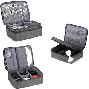 BSCI Factory Extra Large Electronics Organizer Travel Case, Double Layer Large Capacity Carrying Case with Shoulder Strap - Product Image 1